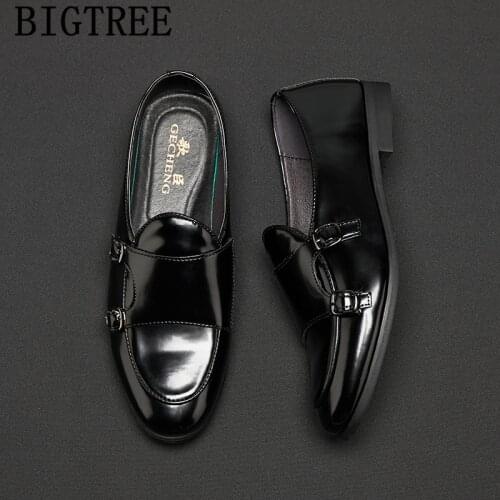 Double Monk Strap Shoes Men Elegant Luxury Mens Shoes Formal Coiffeur Evening Dress Italian Men Leather Shoes Wedding Dress 2020