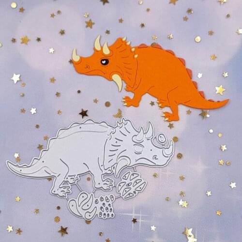Carbon Steel Scrapbooking Embossing Triceratops Stencil, DIY Printing Steel Mould for Album Paper Card Making