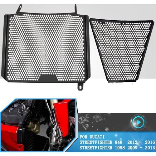 Upper and Lower Radiator Grille Guard Cover Motorcycle For Ducati Streetfighter 848 1098 2009 2010 2011 2012 2013 2014 2015 2016