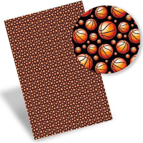 IBOWS Faux Leather Sheets Sports Theme Synthetic Leather Printed Vinyl Fabric DIY HandBag Bow making Supplies 22*30cm/pc 0.8mm