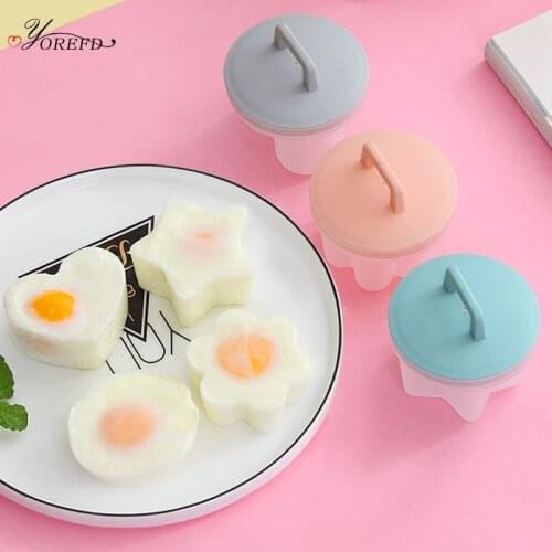 OYOREFD 4pcs/set Non-toxic Heat-resistant Egg Boiler Kitchen DIY Egg Poacher Set Egg Cooker Tools Egg Mold Form With Lid Brush