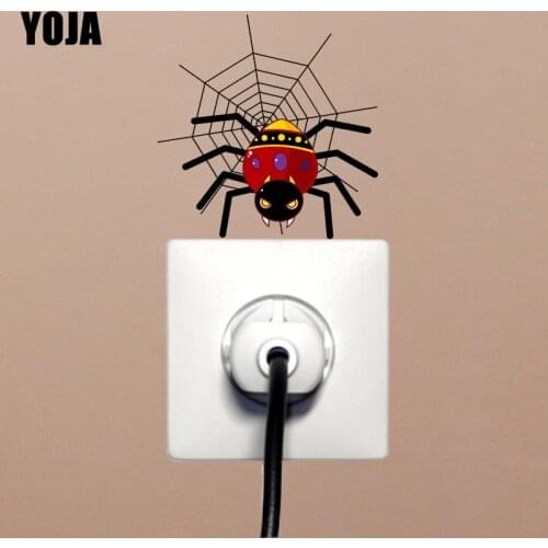 YOJA Wall Sticker Switch Living Room Bedroom Coloured Spiders Home Decor PVC Decal 12ss0477