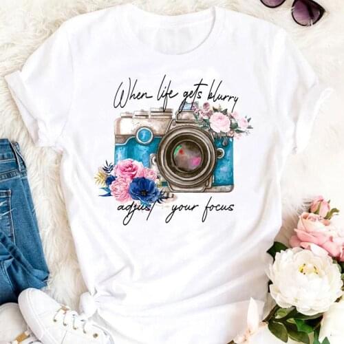 Women Sweet Summer Vintage 90s Floral Holiday Trend Cartoon Tshirts Fashion Clothes Stylish T Top Lady Print Tee T-Shirt
