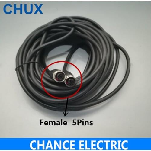 Female and Female Sensor Connector plug 2M 3M 5M 7M 10M black line straight Type used for proximity switch M12 5 pin