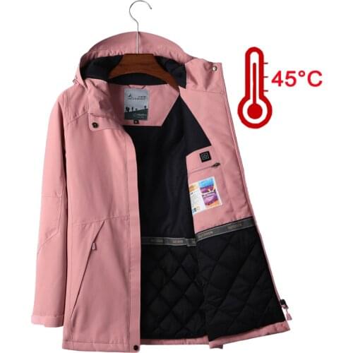 2019 Winter USB Heated Jacket Men Women Plus Size Down Cotton Hiking Jacket Keep Warm Waterproof Jacket Men Regenjacke Herren