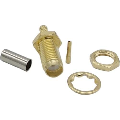 10pcs SMA Female Jack RF SMA Connector for 50-1.5 RG174 RG316 LMR100 coaxial Cable with nuts and washers