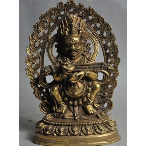 16 cm * / Tibet buddhism Brass Protect Buddhism Vajra Mahakala god Buddha Statu
