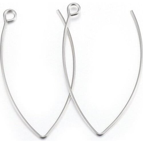 200pcs 304 Stainless Steel Earring Hooks for Women Earrings DIY Making Supplies, Stainless Steel Color F80