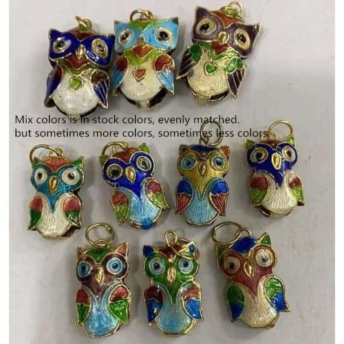 5pcs Cloisonne Enamel Colorful Charm Butterfly Owl Dog Duck Pendant Earrings Necklace Bracelet DIY Jewellery Making Accessories