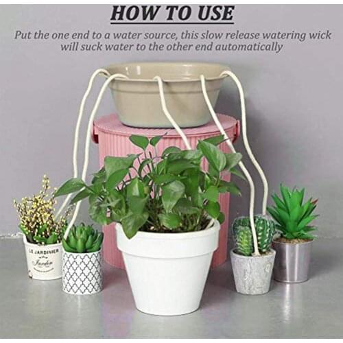 5Pcs Self-Watering Cord Vacation Planter Pot DIY Automatic Watering Device System Potted Auto Drip Waterer Cotton Rope
