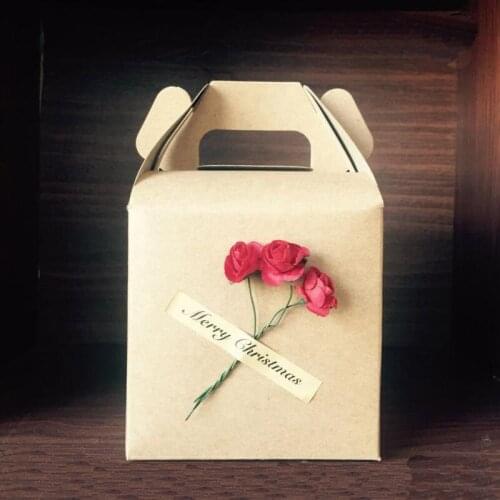 50pcs/lot Candy Gift Box Kraft Paper DIY Dry Flower Box Birthday Wedding Favors Chocolate Sweet Box Party Decoration