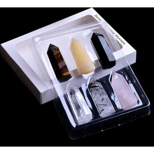 6 in 1 standard size set large 100% natural repair rock crystal can b used for home decoration andcollection gift box