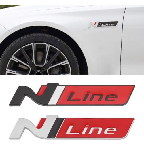 Car Sticker N Line Nline Badge Emblem Decal Front Grille for Hyundai I30 2021 Sonata Elantra Veloster Kona Tucson N Line Styling