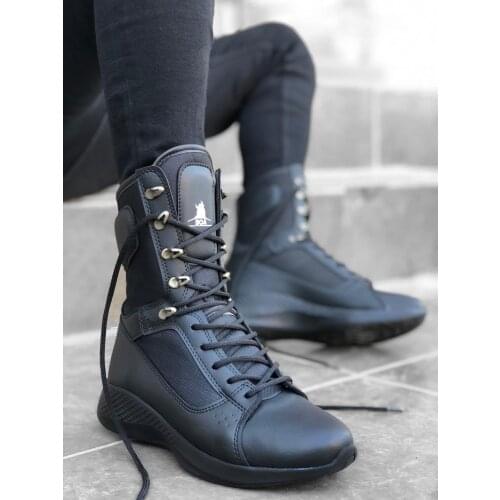 BA0600 Laced Black High Bottom Boxer Unisex Sports Postal Boat