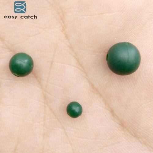 50pcs Diameter 4mm 5.5mm 8mm Soft Carp Fishing Beads Green Round Floating Rig Beads Carp Fishing Accessories