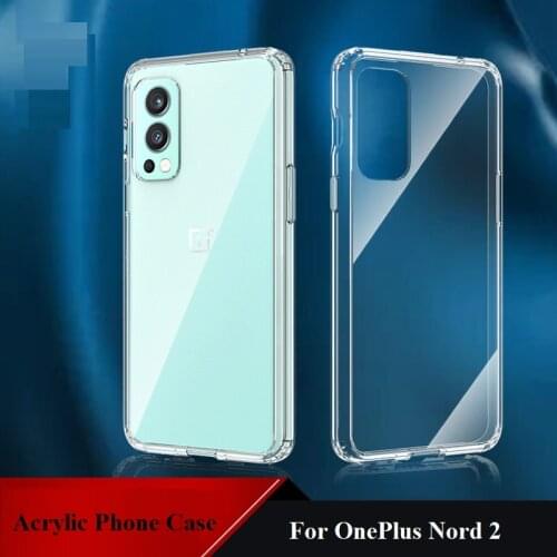 For OnePlus Nord 2 5G 2 in 1 TPU+ Acrylic Phone Case Airbag Anti-drop Protective Cover Crystal Transparent Anti-scratch Shell