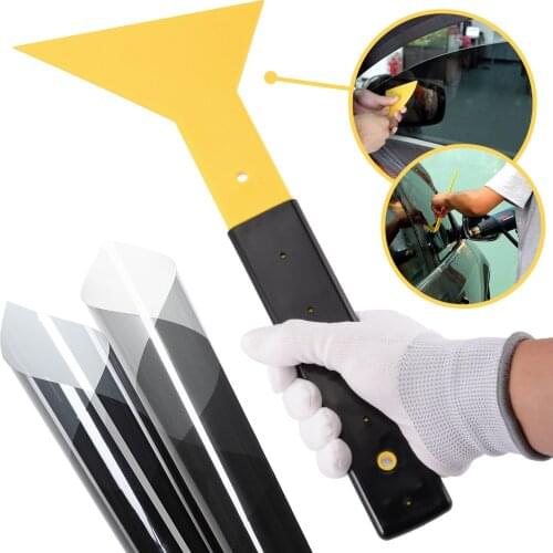 EHDIS 31cm Handle Carbon Foil Fim Tinting Scraper Vinyl Car Wrapping Squeegee Window Household Snow Shovel Windshield Clean Tool