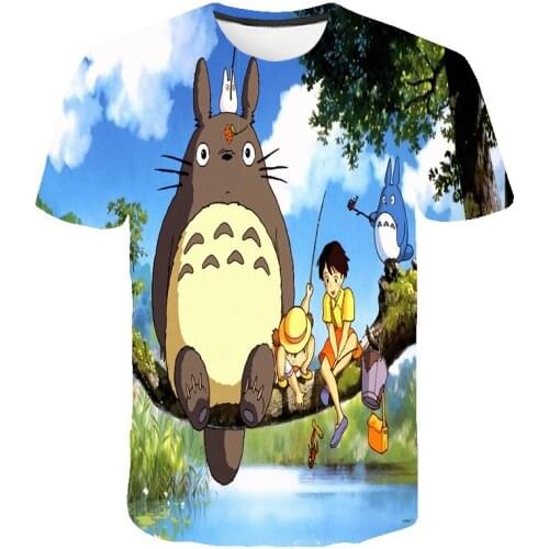 3 D Japanese Anime Cartoon Totoro T Shirt Kids Kawaii Style Short Sleeve T Shirt Boy Girl Lovely Style Summer o-Neck Short Tops