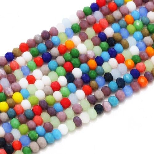 180Pcs/Lot Faceted Glass Round Beads 6mm Charms Crystal Rondelle For Crafts Material DIY Making Jewelry Accessories Wholesale