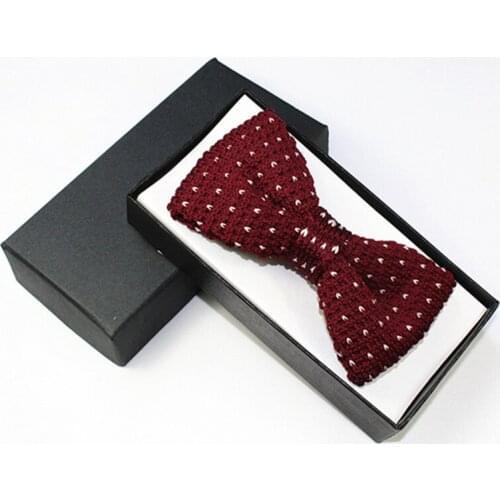 GUSLESON New Style Men Women Knit Bowtie Adjustable Butterfly Deck Neckwear Bowties Knitting Dress Knitted Bow Tie Without Box