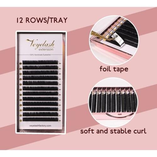 VLash Customized Private Logo Silk Lashes Volume Classic Individual Eyelash Extension Soft Natural Lashes Wholesale bulk makeup