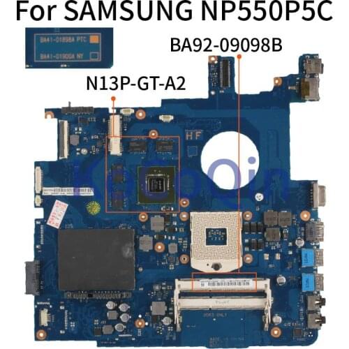 KoCoQin BA92-09098B Laptop motherboard For Samsung NP550P5C N13P-GT-A2 2GB HM76 I3 I5 I7 Mainboard BA92-0909BA SLJ8E