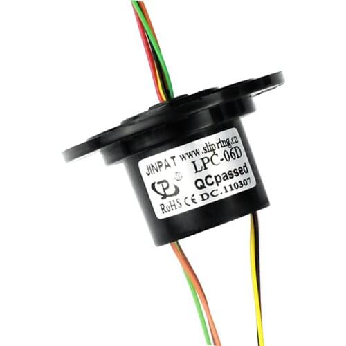 Small Volume Capsule Slip Ring 6 Circuits Flange Compact Design Free Maintenance And Low Noise In Radio-Controlled Robots