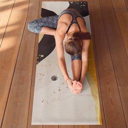 Creative Printed Fitness Yoga Mat Natural Rubber 185x68CM Pilates Tapete Anti-slip Indoor Outdoor Sport Gym Mats With Strap