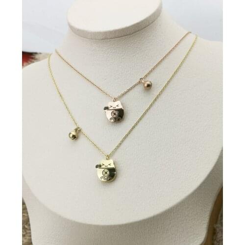 Lucky cat 2020 fashion popular electrocardiogram pendant necklace women love shape necklace pendant jewelry steel accessories