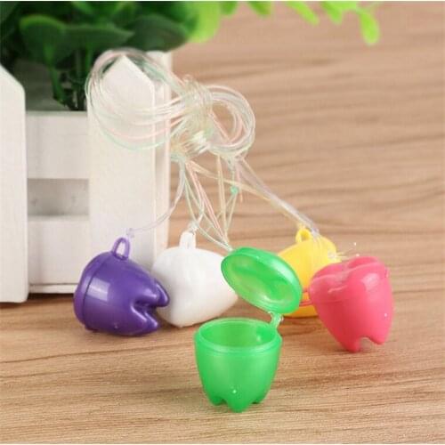 1pc Kids Baby Plastic Mini Tooth Box Organizer with String Save Milk Teeth Box Storage Teeth Dental Tooth Case Gift