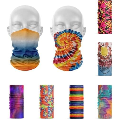 Rainbow Color Bandana Fashion Rendering Headscarf Skull Headband Ladies Headwear Sports Cycling Mask Dustproof Hair Accessories