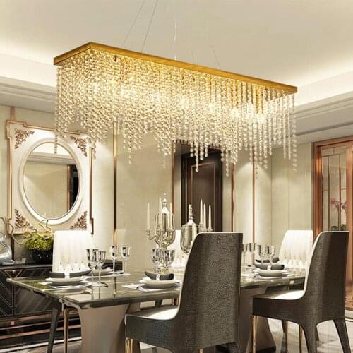 Fashion Chandelier Lighting Long led Light Lustres Crystal Chandelier modern Creative Restaurants Suspension Luminaire Lamp