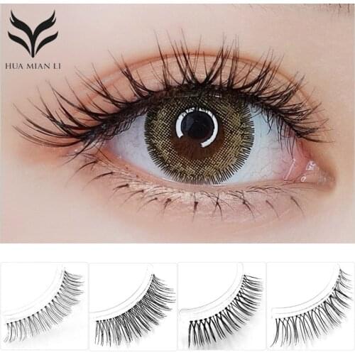 Fashion 3 Pairs Sharpened False Eyelashes 7 Types Handmade Transparent Terrier Fake Eyelashes Eye Makeup Tools Faux Cils