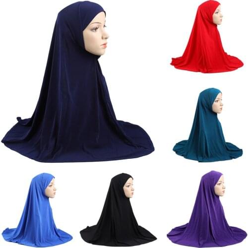 Muslim Hijab One Piece Amira Headscarf Plain Scarf Islamic Women Hijabs Wrap Middle East Full Cover Prayer Niquabs Khimar Shawls