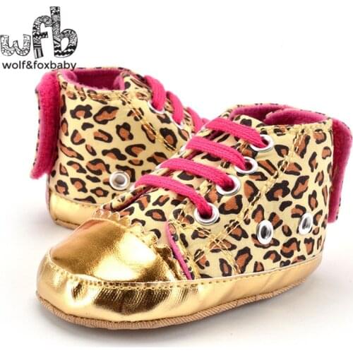 Retail First Walkers Soft Bottom Antiskid Leopard indoor casual shoes fashion Shoes Newborn infant Toddler