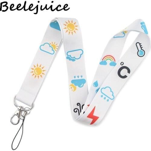 Weather forecast Neck Strap Lanyards ID badge card holder keychain Mobile Phone Strap Gift Ribbon webbing necklace