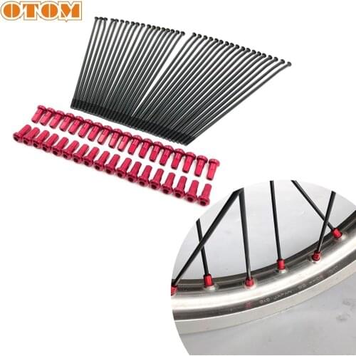OTOM Bicycle Spokes With Nipples Motorcycle Front And Rear Wheels Rim Stainless Steel Black Wire Rays For HONDA CRF250R CRF450X