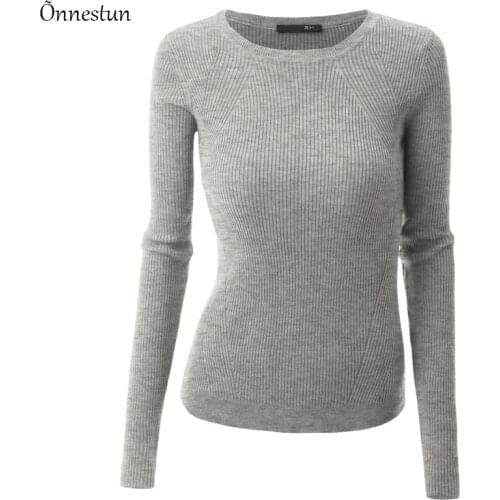 Women Sweaters Spring Autumn New Fashion Long Sleeve Base Pullover Tops Elasticity Slim Casual Female knitted Sweater Woman