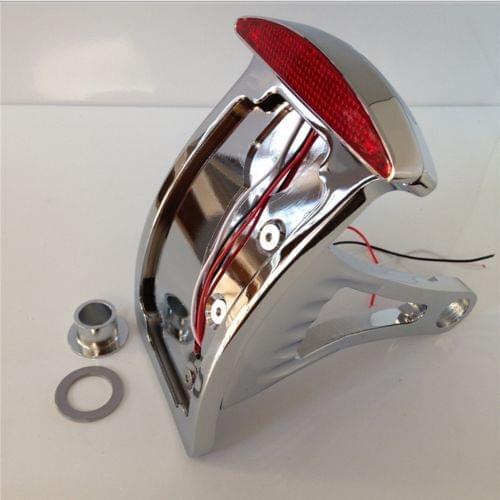 Universal Motorcycle Vertical Axle Mounted Brake Light License Plate Holder Chrome Chopper Cruiser Motorbike