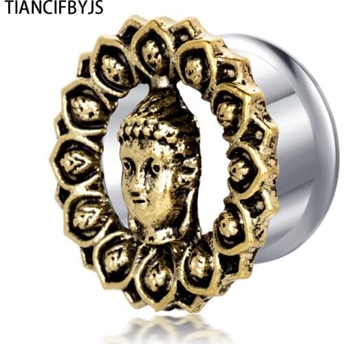 TIANCIFBYJS Stainless Steel Ear Tunnel Gauge Double Flare Hollow Plugs Expanders Lobe Stretcher Ear Piercing Body Jewelry 70pcs