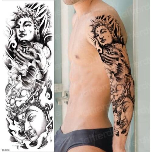 Temporary tattoo full arm sleeve tatoos temporales for men tattoo boys black big tattoo sleeve pattern body tattoos oversleeve