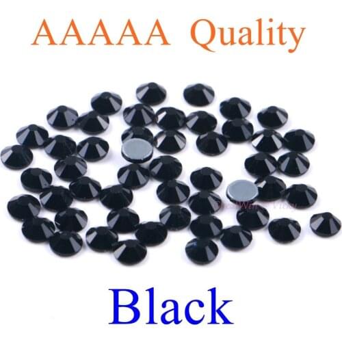 Top Quality! Black Color Similar SWA. Hotfix Rhinestones SS4 To SS30 Hot Fix Crystals Iron-On Rhinestones Super Shine