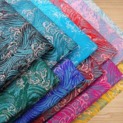 High quality Metallic Jacquard Brocade Fabric, silk nylon 3D jacquard fabric for Coat Dress table cloth decorative home tissue