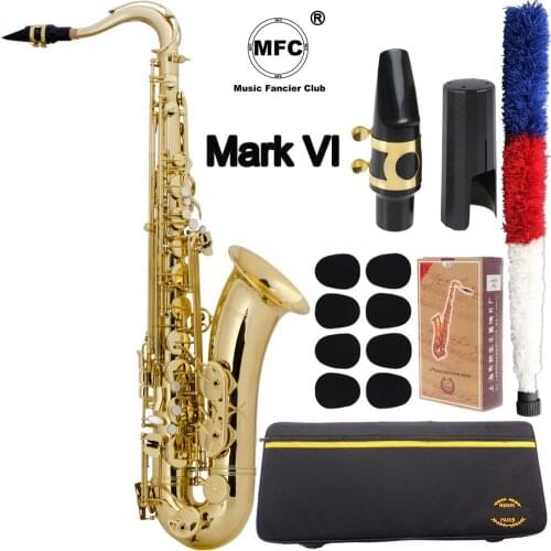 High Quality Brand MFC Tenor Saxophone Mark VI Gold Lacquer B-flat Tenor Sax Mark VI Case Mouthpiece Reeds Neck
