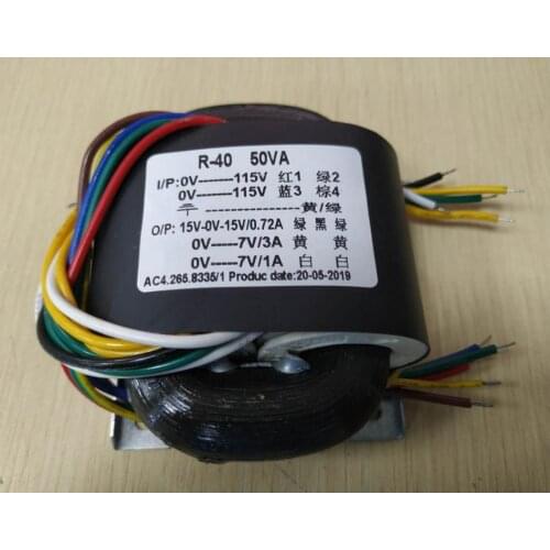 WEILIANG AUDIO 50W R-type transformer 15V-0-15V 7V*2