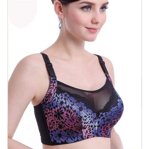 BingYanFuShi Black Khaki Cotton Bras Women Push Up Solid B C D E Cup Bralette Full Lace Sexy Plus Size 34-46 Lingerie TOP C3307