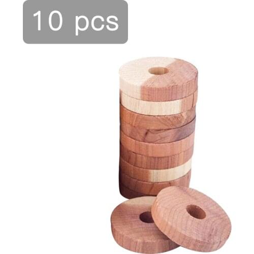 10Pcs Cedar Wood Block Cedar Wood Ring Wood Round Wardrobe Natural Pure Deworming Camphor Camphor Ball