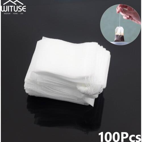 100Pcs/Lot Tea Bags 5.5*7cm Filter Paper green tea Cook Safe Loose Coffee Empty Disposable Tea Bags Drawstring String Filter