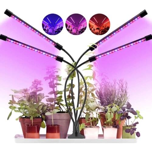 2/3/4 Heads 80LED Full Spectrum Plant Growing Light Dimmable USB Phyto Lamp Timer Flexible Grow Lamps For Indoor Home Greenhouse