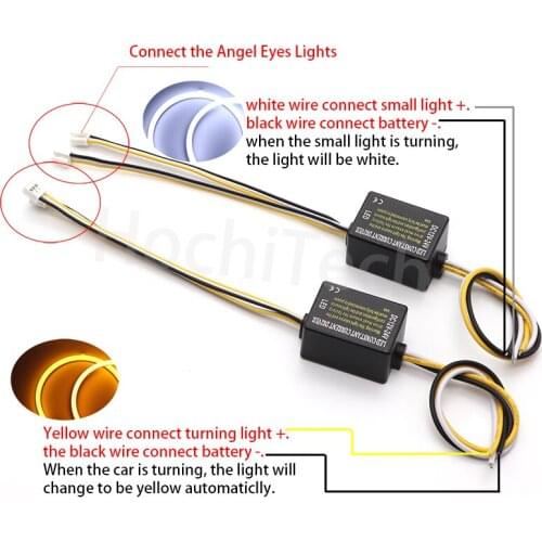 4x131mm SMD Cotton Light Switchback LED Angel Eye Halo Ring Kit For